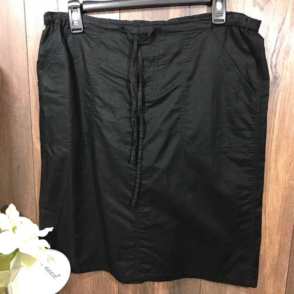 Polo by Ralph Lauren black linen skirt - Picture 2 of 5